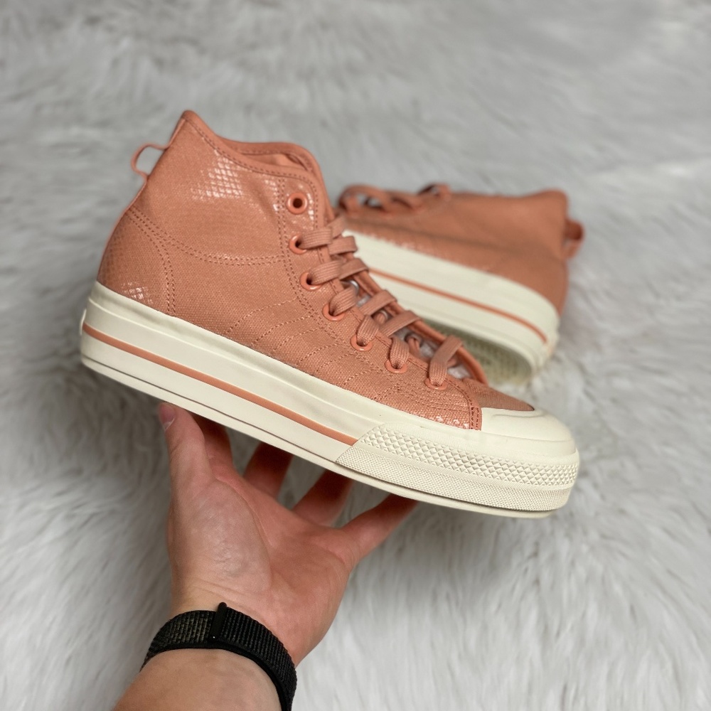 COPY - Adidas Nizza RF Platform Mid Womens Casual Shoes Pink White H02706 NEW S…